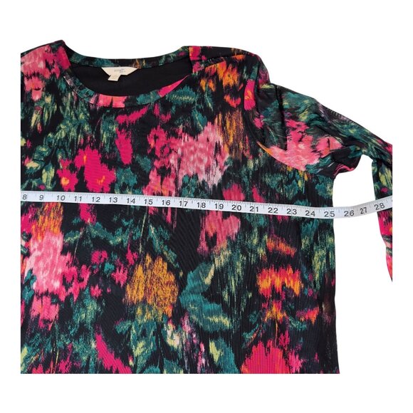Terra & Sky Women Plus Size Long Sleeve Floral Top 1X Multicolor Polyester Blend - Picture 5 of 10